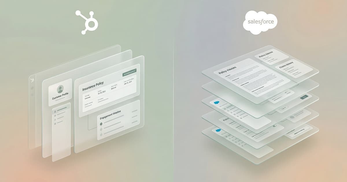 HubSpot vs Salesforce comparison for insurance carriers and brokers across renewals, servicing, and operations